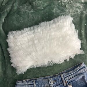 Altar’d State White Ruffled Tube Top